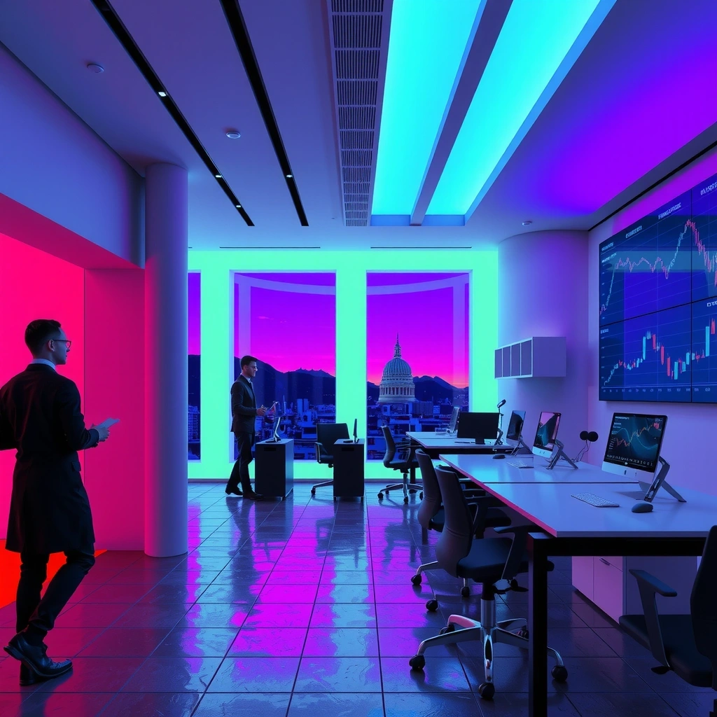 Oficina tecnológica futurista de Arolotra Studio